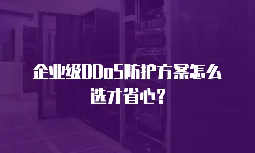 企业级DDoS防护方案怎么选才省心？