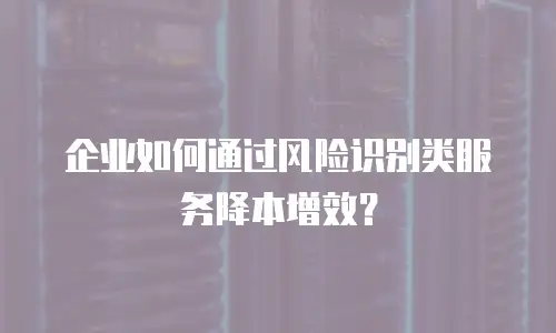 企业如何通过风险识别类服务降本增效？