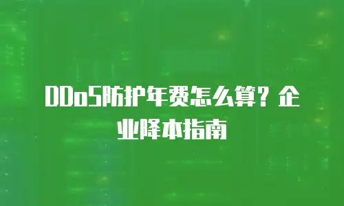 DDoS防护年费怎么算？企业降本指南