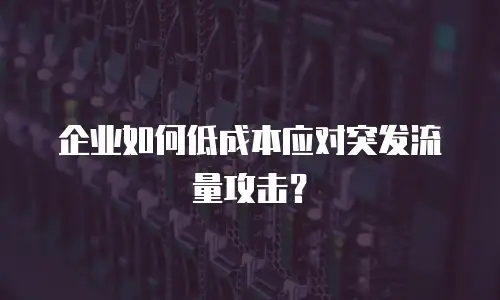 企业如何低成本应对突发流量攻击？
