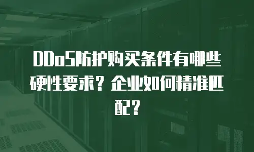 DDoS防护购买条件有哪些硬性要求？企业如何精准匹配？