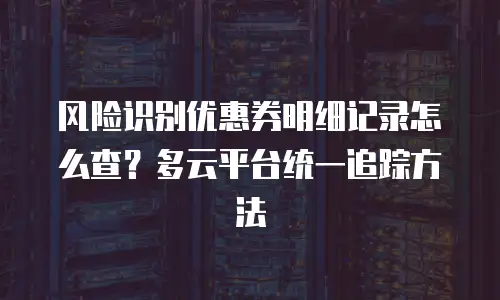 风险识别优惠券明细记录怎么查？多云平台统一追踪方法
