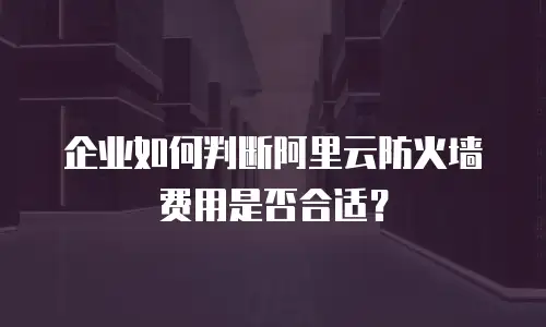 企业如何判断阿里云防火墙费用是否合适？