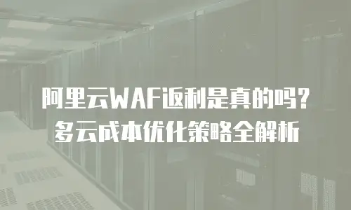 阿里云WAF返利是真的吗？多云成本优化策略全解析