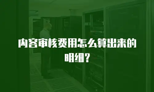 内容审核费用怎么算出来的明细？