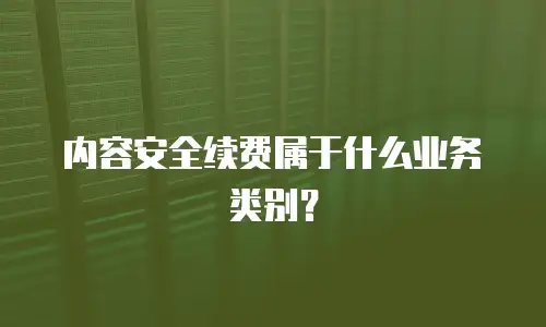 内容安全续费属于什么业务类别？