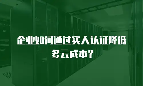 企业如何通过实人认证降低多云成本？