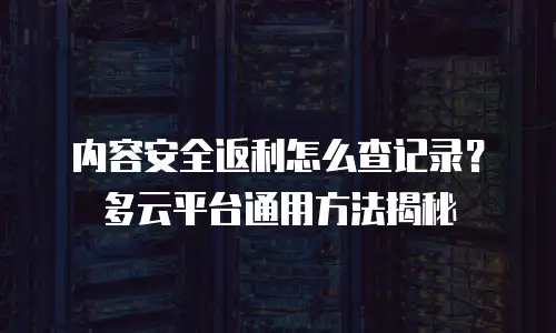 内容安全返利怎么查记录？多云平台通用方法揭秘