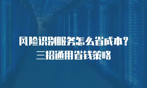风险识别服务怎么省成本？三招通用省钱策略