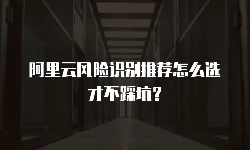 阿里云风险识别推荐怎么选才不踩坑？