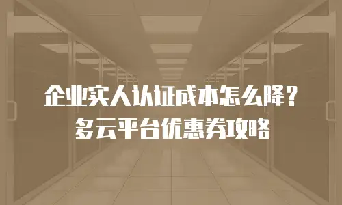 企业实人认证成本怎么降？多云平台优惠券攻略