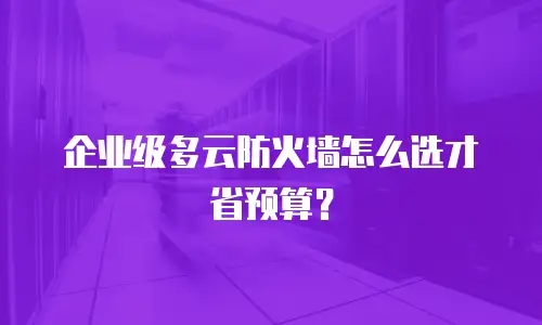 企业级多云防火墙怎么选才省预算？