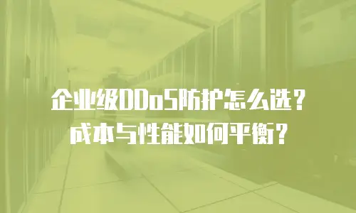 企业级DDoS防护怎么选？成本与性能如何平衡？