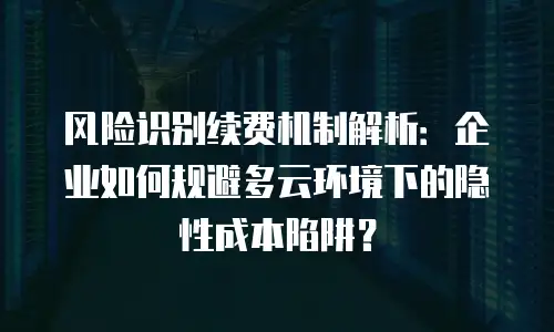 风险识别续费机制解析：企业如何规避多云环境下的隐性成本陷阱？