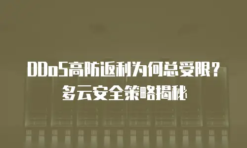 DDoS高防返利为何总受限？多云安全策略揭秘