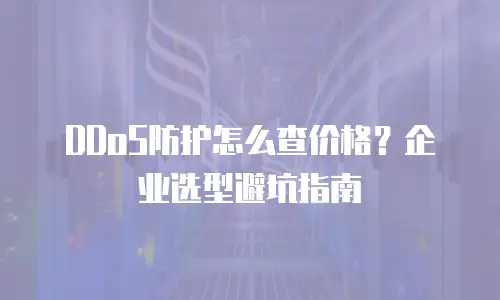 DDoS防护怎么查价格？企业选型避坑指南