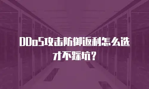 DDoS攻击防御返利怎么选才不踩坑？