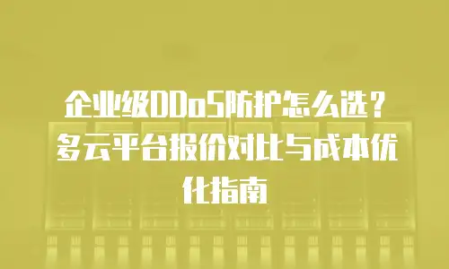 企业级DDoS防护怎么选？多云平台报价对比与成本优化指南