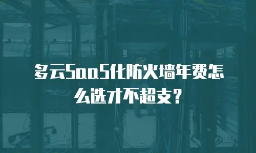 多云SaaS化防火墙年费怎么选才不超支？