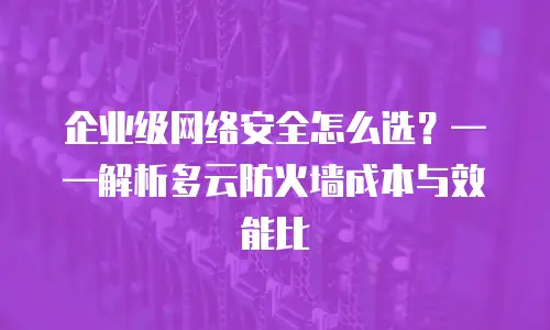 企业级网络安全怎么选？——解析多云防火墙成本与效能比