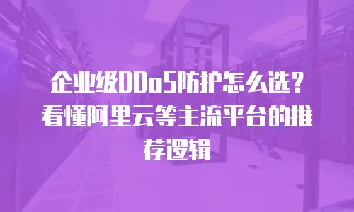 企业级DDoS防护怎么选？看懂阿里云等主流平台的推荐逻辑