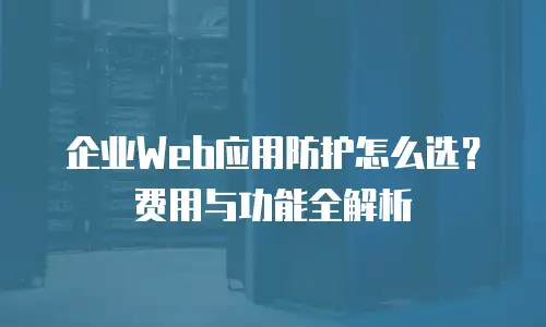 企业Web应用防护怎么选？费用与功能全解析