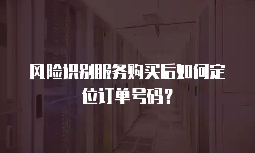 风险识别服务购买后如何定位订单号码？