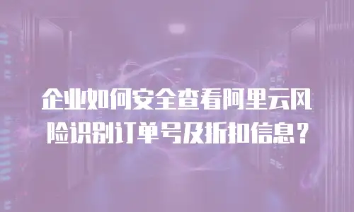 企业如何安全查看阿里云风险识别订单号及折扣信息？