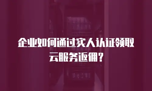 企业如何通过实人认证领取云服务返佣？