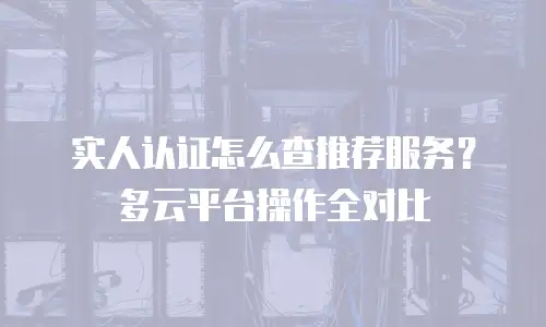 实人认证怎么查推荐服务？多云平台操作全对比