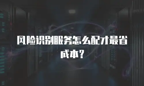 风险识别服务怎么配才最省成本？