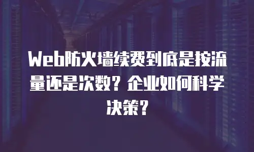 Web防火墙续费到底是按流量还是次数？企业如何科学决策？