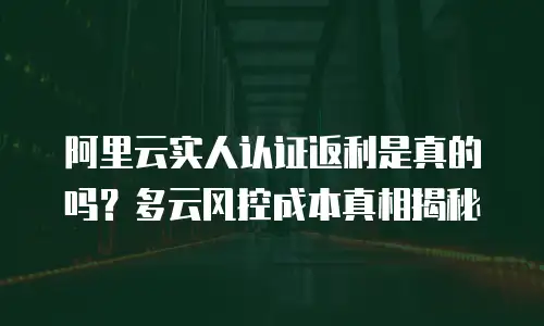 阿里云实人认证返利是真的吗？多云风控成本真相揭秘