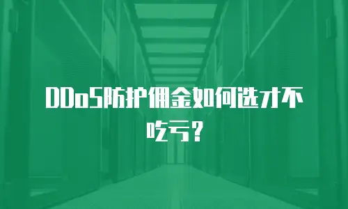 DDoS防护佣金如何选才不吃亏？