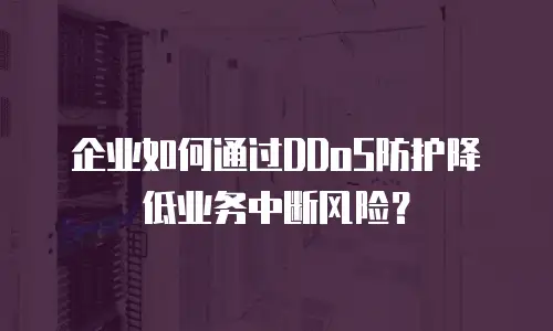 企业如何通过DDoS防护降低业务中断风险？