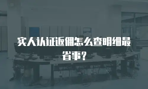实人认证返佣怎么查明细最省事？