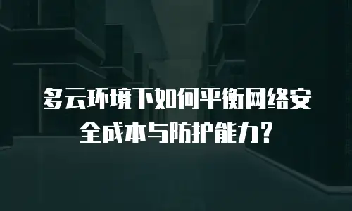 多云环境下如何平衡网络安全成本与防护能力？