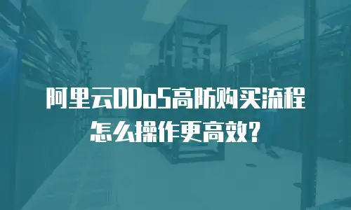 阿里云DDoS高防购买流程怎么操作更高效？