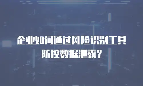 企业如何通过风险识别工具防控数据泄露？