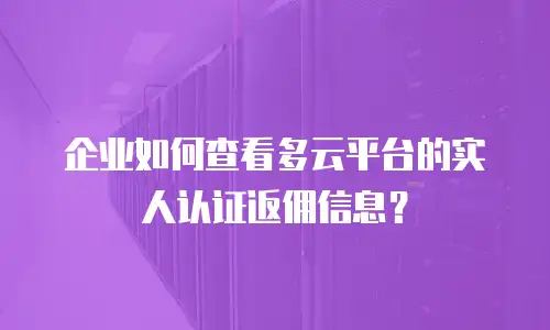 企业如何查看多云平台的实人认证返佣信息？