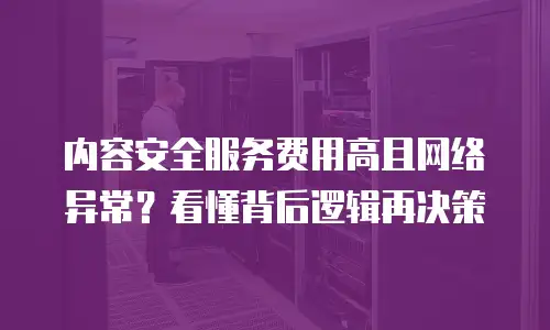 内容安全服务费用高且网络异常？看懂背后逻辑再决策