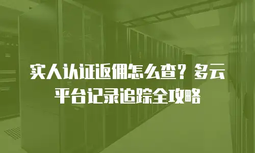 实人认证返佣怎么查？多云平台记录追踪全攻略