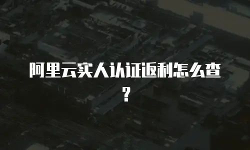 阿里云实人认证返利,阿里云实人认证返利在哪里