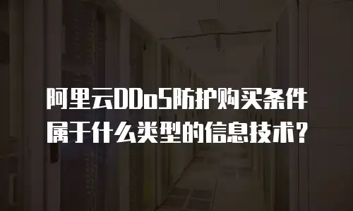 阿里云DDoS防护购买条件属于什么类型的信息技术？