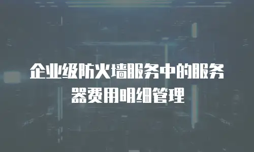 企业级防火墙服务中的服务器费用明细管理