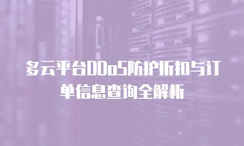 多云平台DDoS防护折扣与订单信息查询全解析