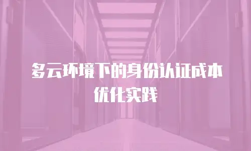 多云环境下的身份认证成本优化实践