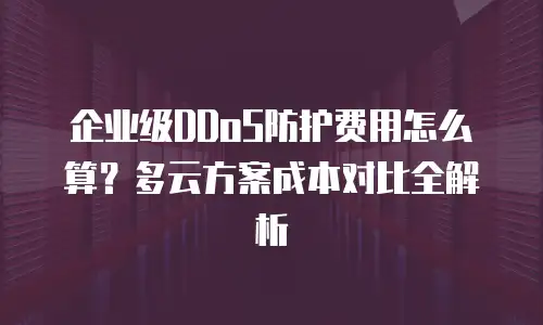 企业级DDoS防护费用怎么算？多云方案成本对比全解析