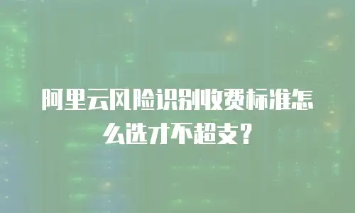 阿里云风险识别收费标准怎么选才不超支？
