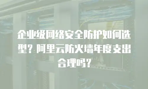 企业级网络安全防护如何选型？阿里云防火墙年度支出合理吗？